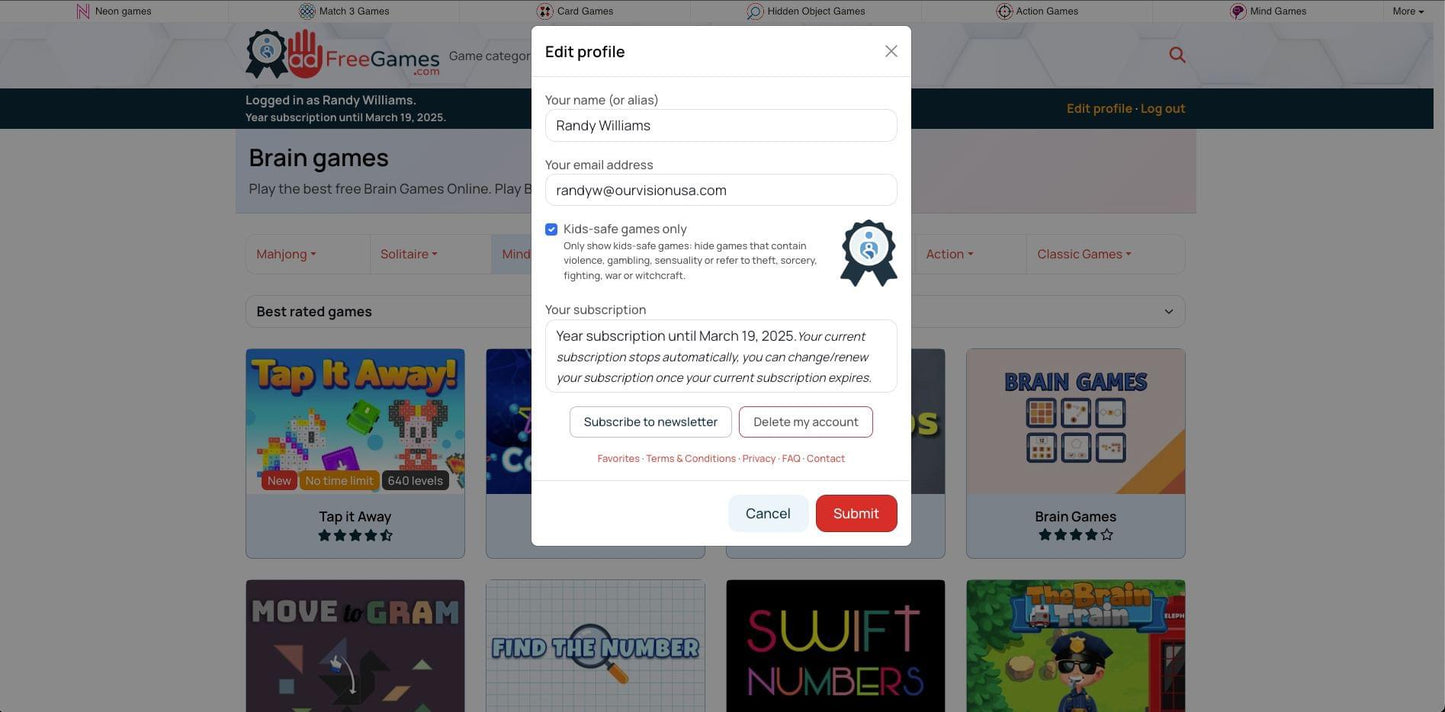 Content-aware games (membership $10/yr)